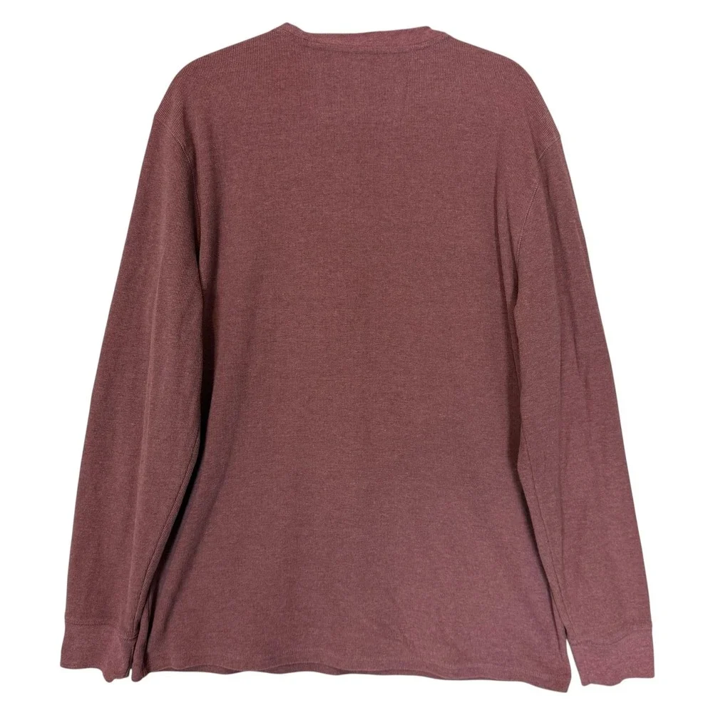 Banana Republic Shirt Mens XL Red‎ Thermal Long Sleeve Henley Tee Cotton